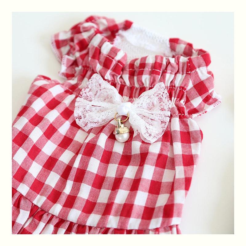 PET FiND（ペットファインド） 犬 服 パール付きギンガムチェック
