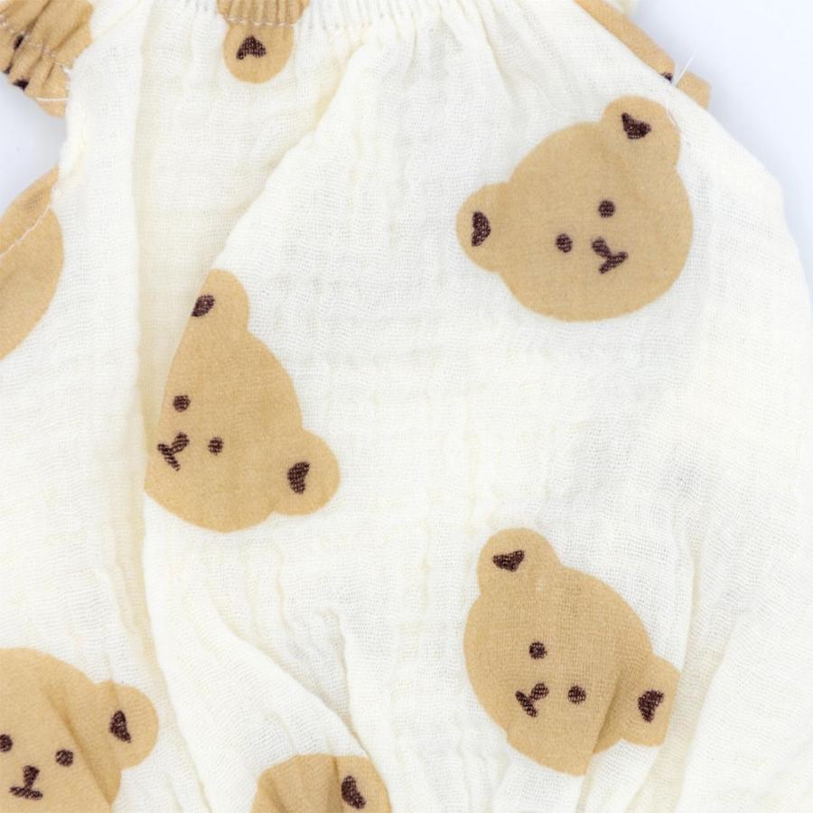 犬服　くまレオちゃん　ハンドメイド 楽天市場】クマさんぬいぐるみ付きコットンガーゼベスト 犬服