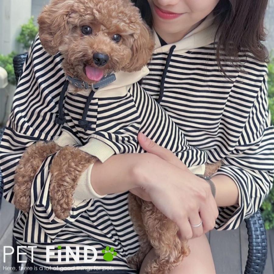 PET FiND 犬 服 PETFiND 犬服 冬 犬の服 秋冬 ボーダーパーカー 上質な 