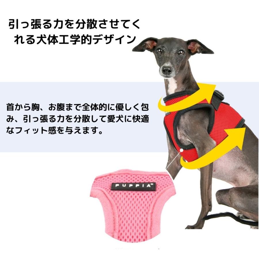 365日毎日出荷  犬 ハーネス PUPPIA 正規販売店 puppia paha-ah305 パピア ソフトベストハーネスB 胴輪 ハーネス 犬用品 超小型 小型 中型 大型｜petfind｜24