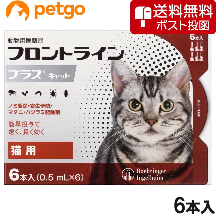 【ネコポス(同梱不可)】猫用フロントラインプラスキャット 6本（6ピペット）（動物用医薬品）（Yahoo!・ペットゴー 2号館 ヤフー店）