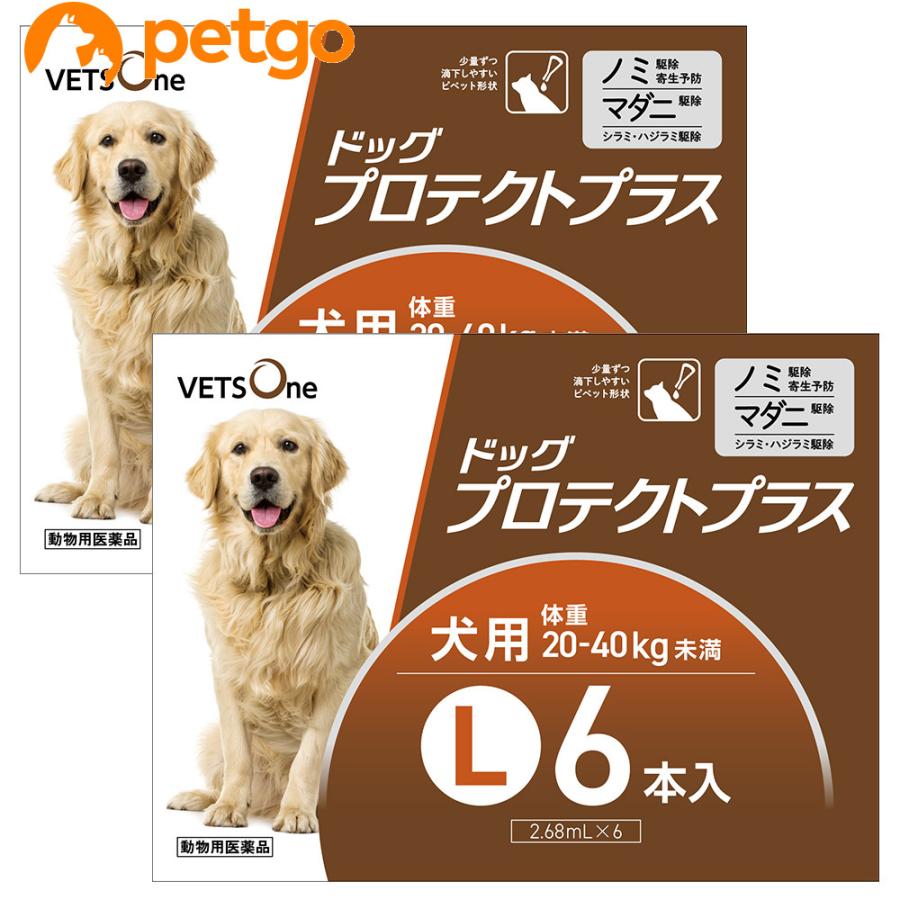 【2箱セット】ベッツワン ドッグプロテクトプラス 犬用 L 20kg〜40kg未満 6本 (動物用医薬品) | プロテクトプラス