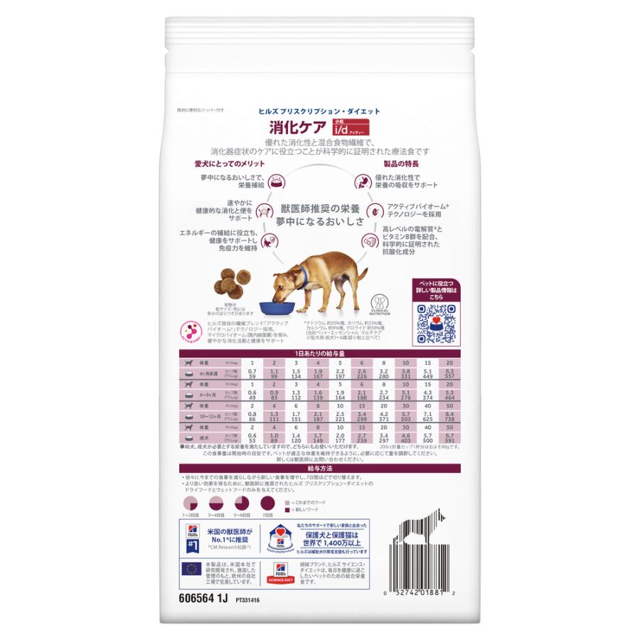 【4袋セット】ヒルズ 食事療法食 犬用 i/d アイディー 消化ケア ドライ 小粒 1kg_1