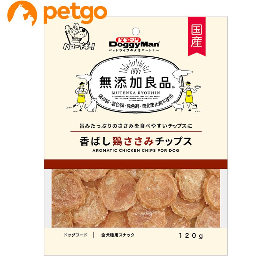 ドギーマン 無添加良品 香ばし鶏ささみ チップス 120g｜petgo-2nd