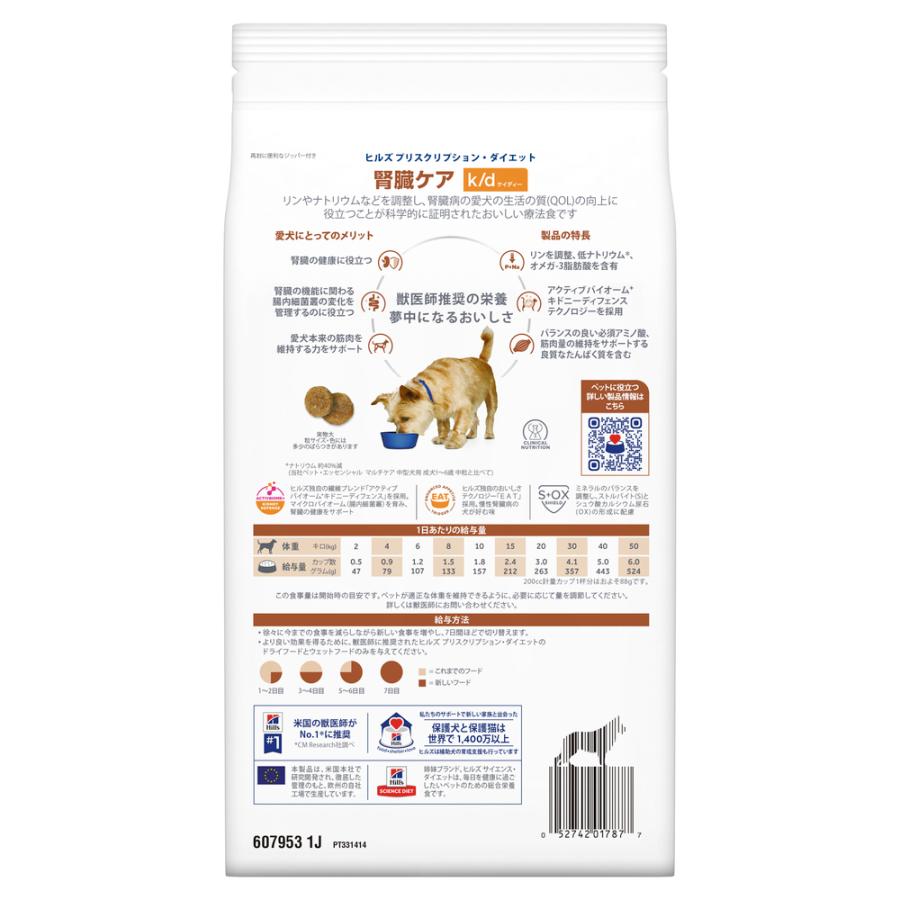 ヒルズ 【4袋セット】ヒルズ 食事療法食 犬用 k/d ケーディー 腎臓ケア