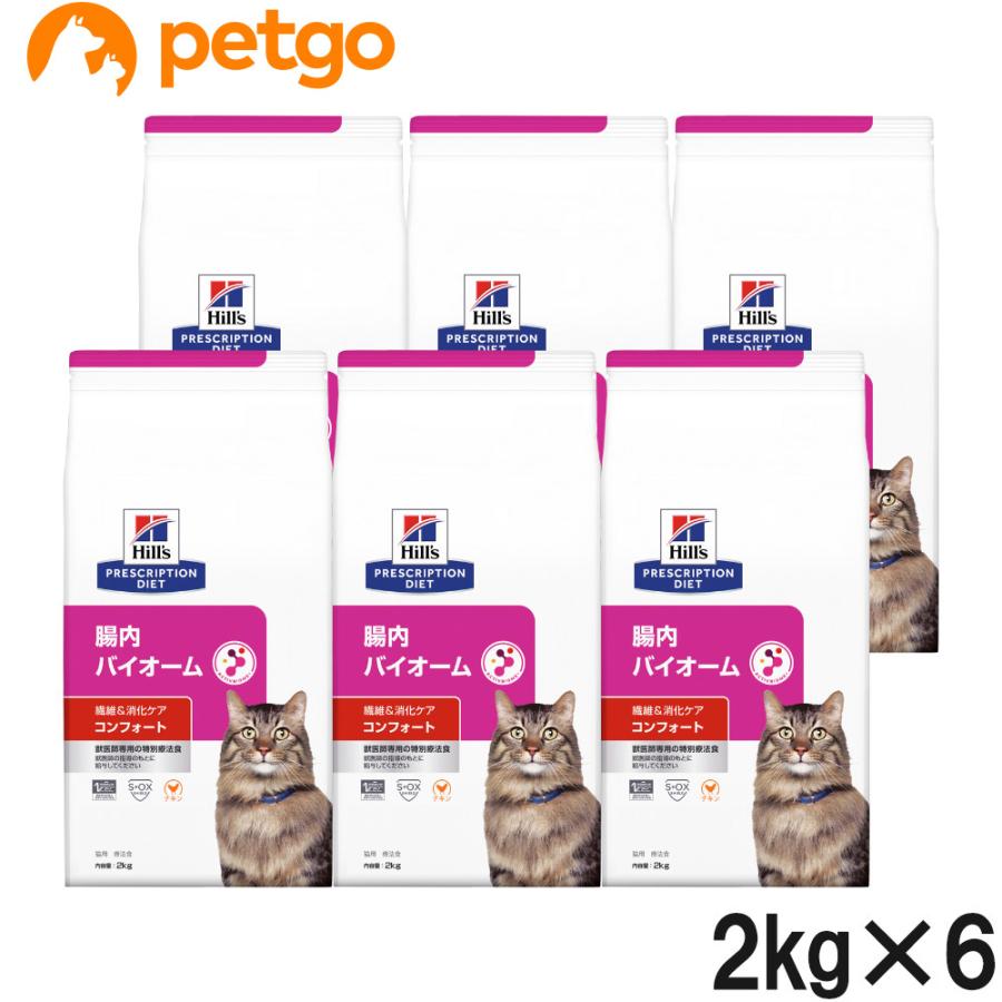 ヒルズ　腸内バイオーム　繊維&消化ケア　コンフォート　2kg　6袋　猫用 ヒルズ 食事療法食 猫用 腸内バイオーム 繊維＆消化ケア コンフォート