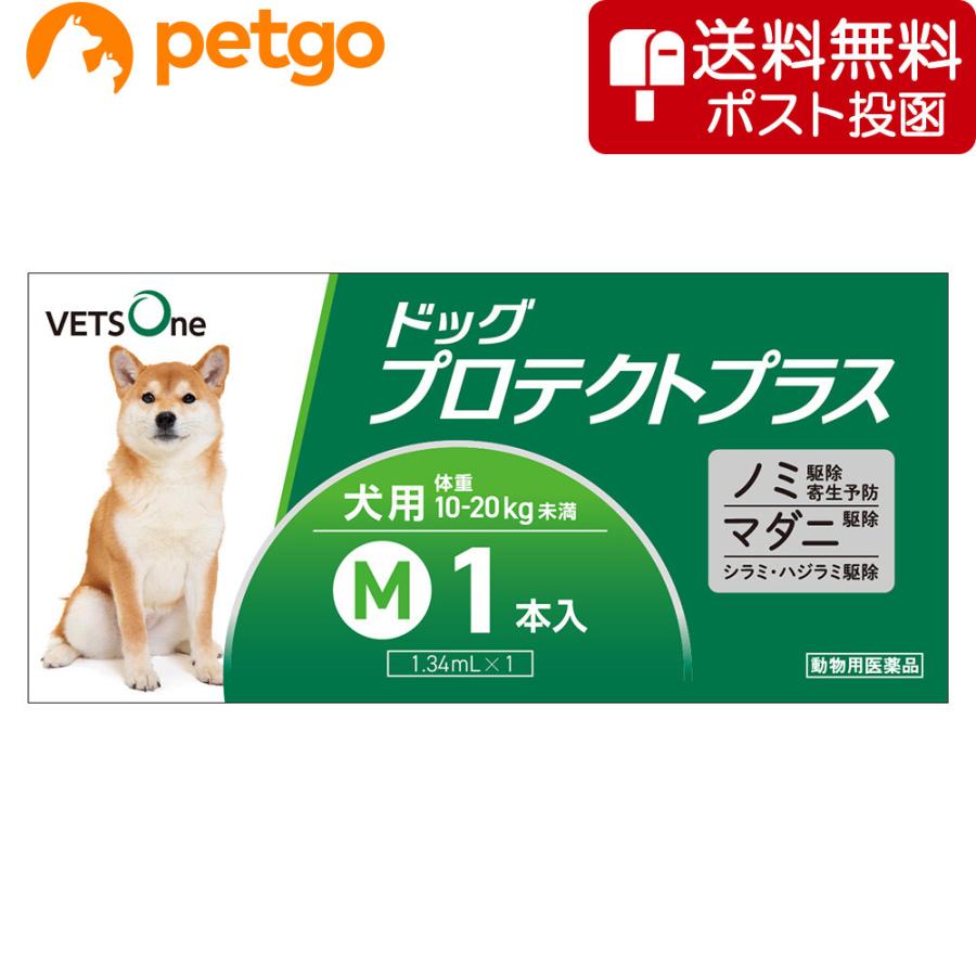【ネコポス(同梱不可)】ベッツワン ドッグプロテクトプラス 犬用 M 10kg〜20kg未満 1本 (動物用医薬品)（Yahoo!・ペットゴー 3号館 ヤフー店）