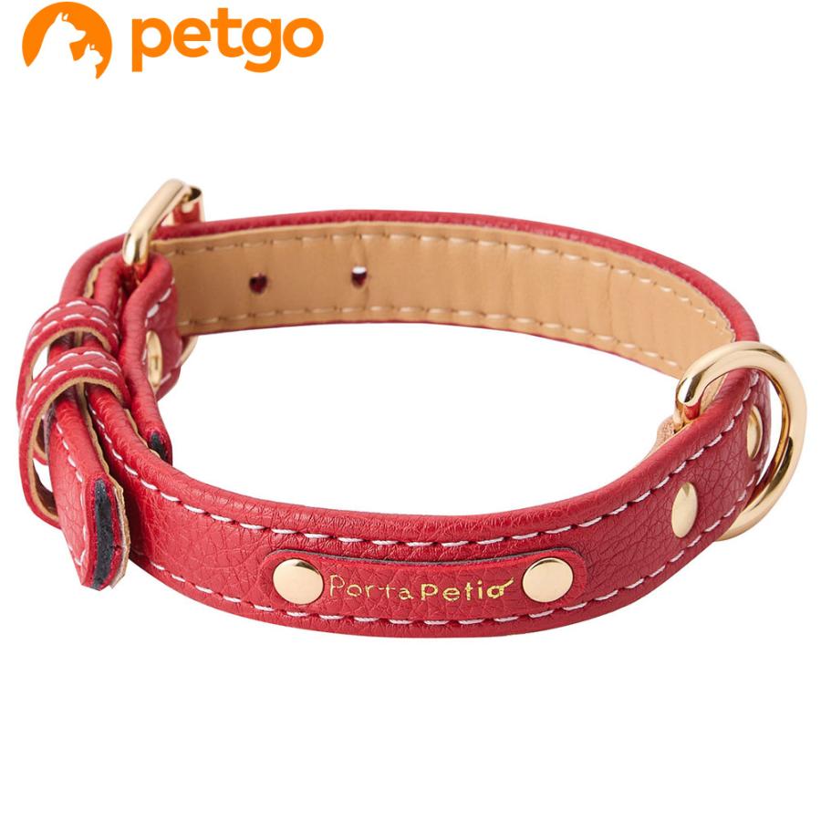ペティオ 犬用首輪 Porta クラシックソフトレザーカラー 24mm レッド