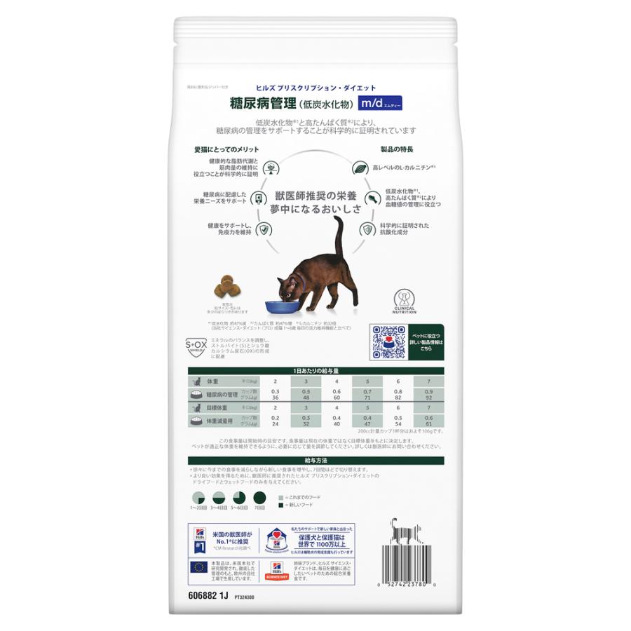 ヒルズ 食事療法食 猫用 m/d エムディー 糖尿病管理(低炭水化物 ヒルズ 食事療法食 猫用 m/d エムディー 糖尿病管理(低炭水化物