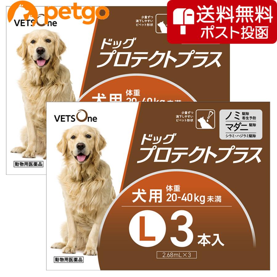 【ネコポス(同梱不可)】【2箱セット】ベッツワン ドッグプロテクトプラス 犬用 L 20kg〜40kg未満3本(動物用医薬品) | プロテクトプラス