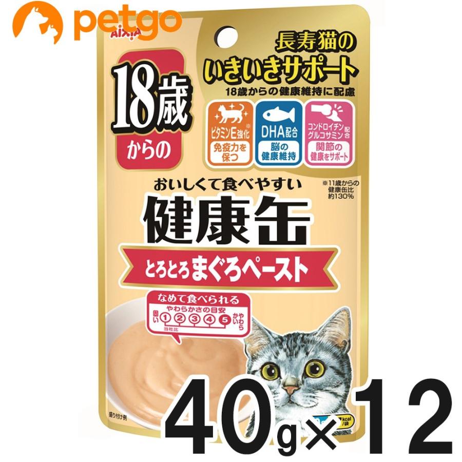 健康缶パウチ 18歳からの とろとろまぐろペースト 40g×12袋