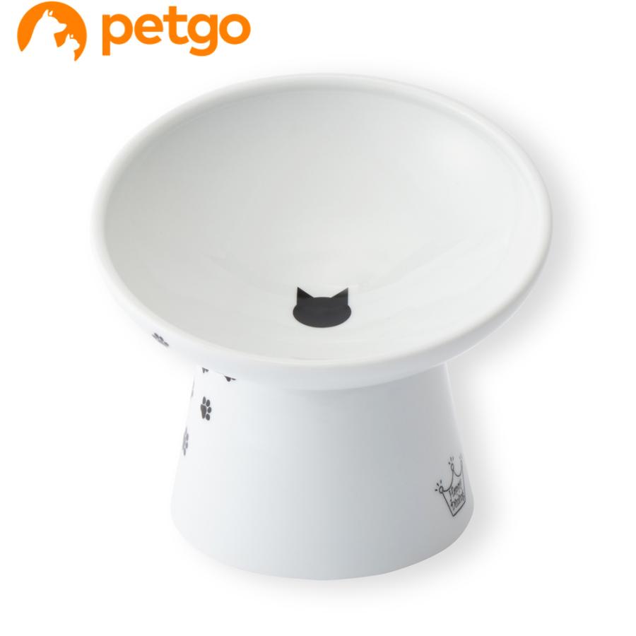 猫壱 ハッピーダイニング 猫用 脚付フードボウル 斜めタイプ 猫柄