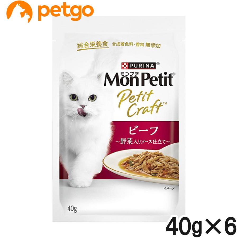 PURINA モンプチ プチクラフト ビーフ 野菜入りソース仕立て40g×6袋