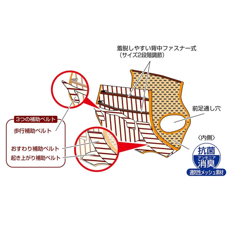 ペティオ zuttone(ずっとね) 老犬介護用 補助機能付ベスト L｜petgo｜04