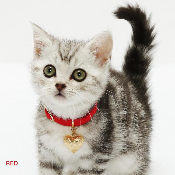 猫 首輪 「 ゴールドハート 」 かわいい おしゃれ シンプル 水琴