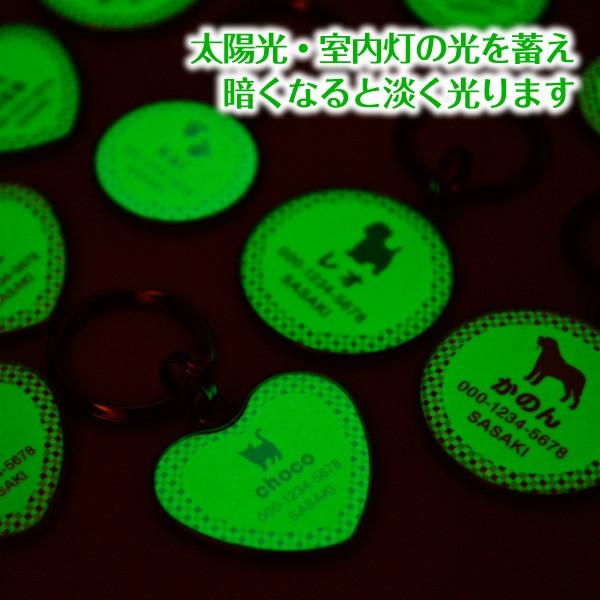 犬 迷子札 名入れ「シルエットが選べる 蓄光迷子札 」 オーダーメイド