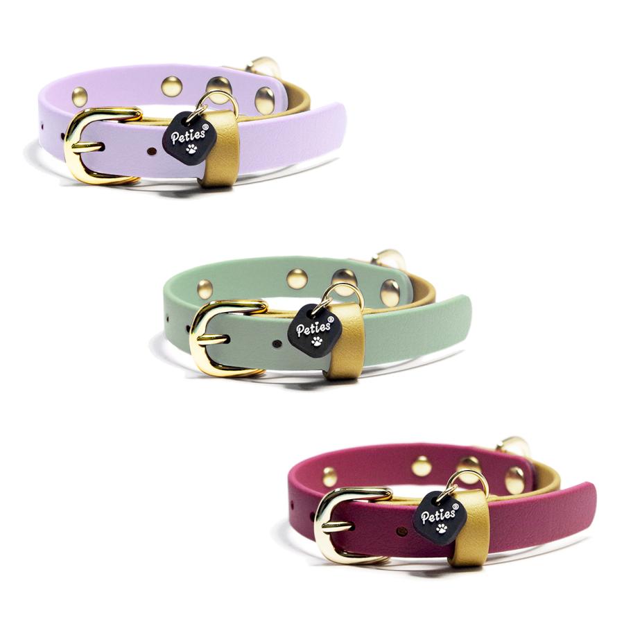 犬 首輪 おしゃれ 大人気 防水 BiColorGold ゴールド バイカラー 小型