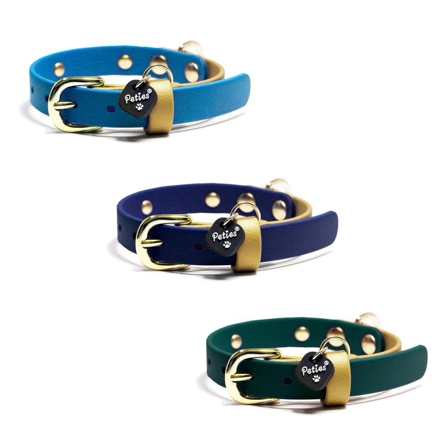 犬 首輪 おしゃれ 大人気 防水 BiColorGold ゴールド バイカラー 小型