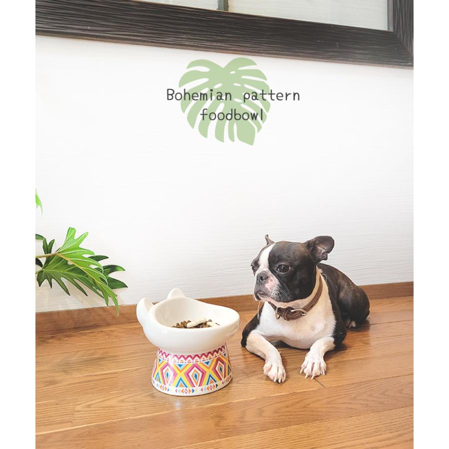 ペット用品 犬 猫 食器 陶器 Petifam 猫型フードボウル ボヘミア |  | 01