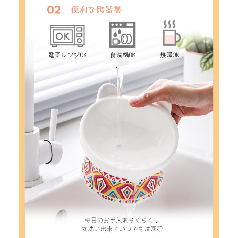 ペット用品 犬 猫 食器 陶器 Petifam 猫型フードボウル ボヘミア |  | 05