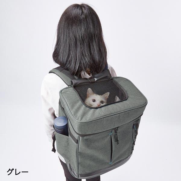 猫 リュック バックパック おしゃれ アドメイト Liscio CAT リュックキャリー グレー 8kg Add.Mate 〜8kg