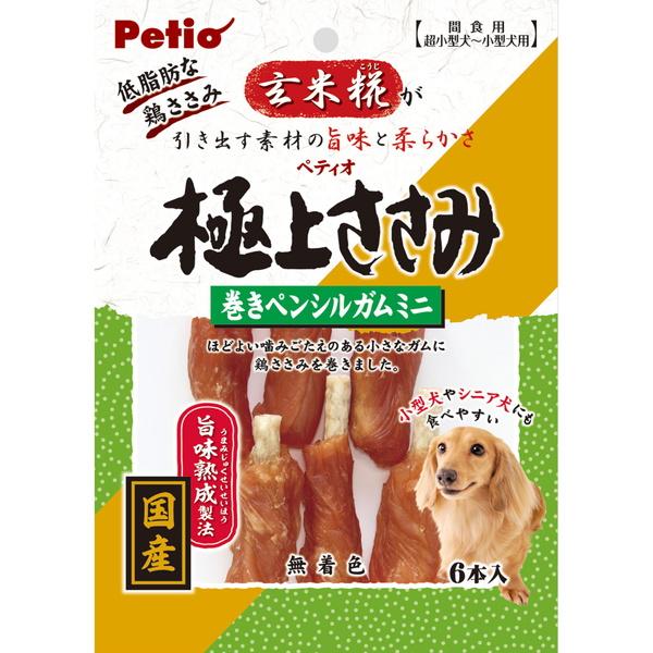 犬 おやつ ガム 長持ち ペティオ Petio 極上ささみ 巻きペンシルガムミニ 6本入 国産 超小型犬 小型犬 着色料 無添加 6ヶ月〜｜petio-online-shop