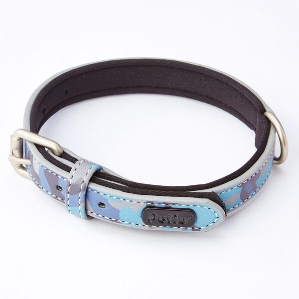 Petio（ペティオ） 犬用首輪 中型犬用 フラッシュカラー M 迷彩ブルー