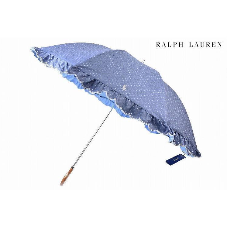 ポロ ラルフローレン 日傘 傘 遮光遮熱 ストライプ ブルー ワイド 充実の品