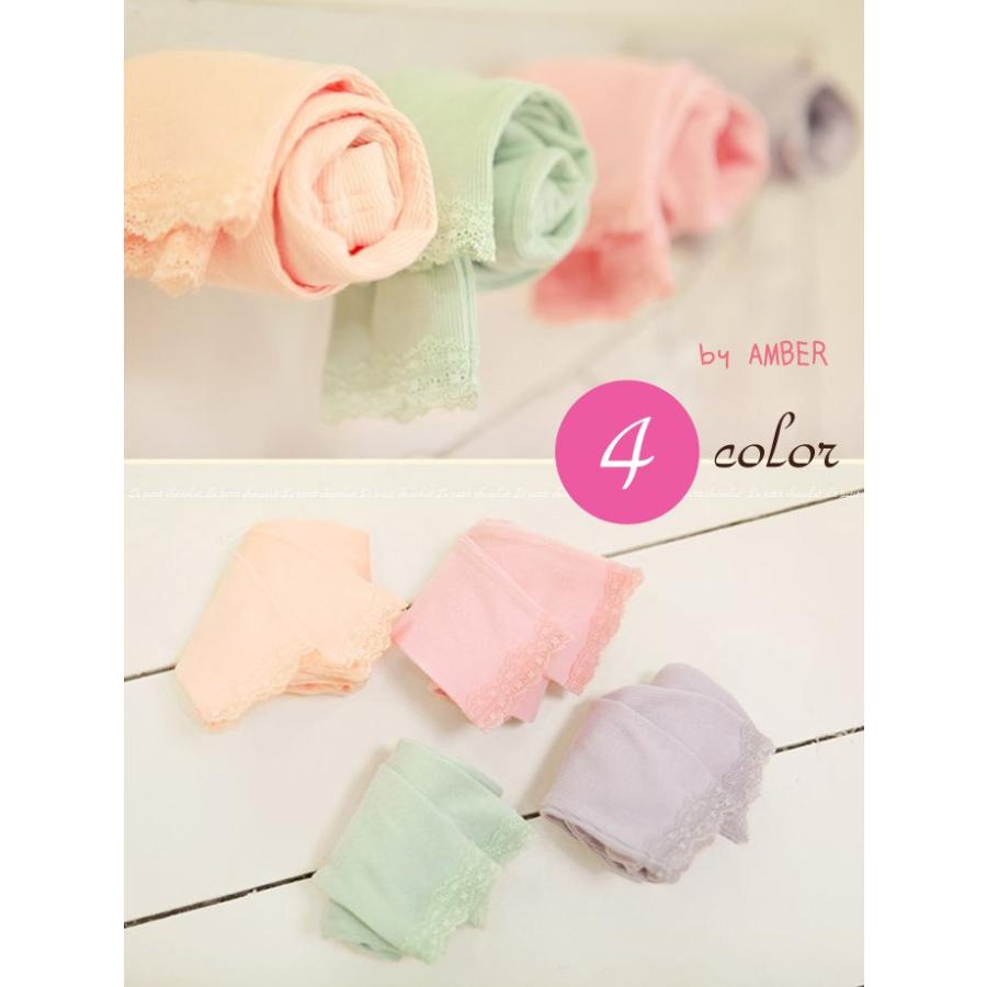 レギンス アンバー AMBER 韓国子供服 レース パステルカラー : am  