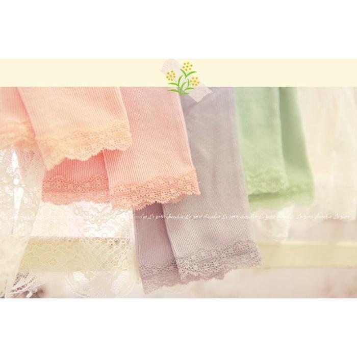 レギンス アンバー AMBER 韓国子供服 レース パステルカラー : am  