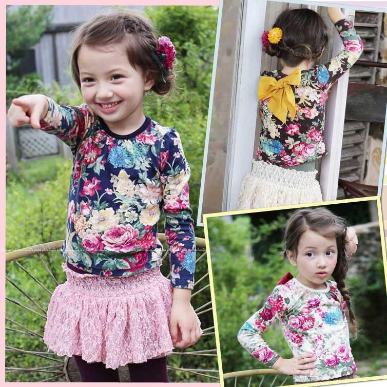 Flo フロー 花柄 Tee Tシャツ カットソー 韓国子供服 韓国 子供服 Fo a Le Petit Chocolat プチショコラ 通販 Yahoo ショッピング