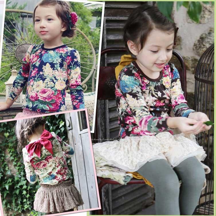 Flo フロー 花柄 Tee Tシャツ カットソー 韓国子供服 韓国 子供服 Fo a Le Petit Chocolat プチショコラ 通販 Yahoo ショッピング