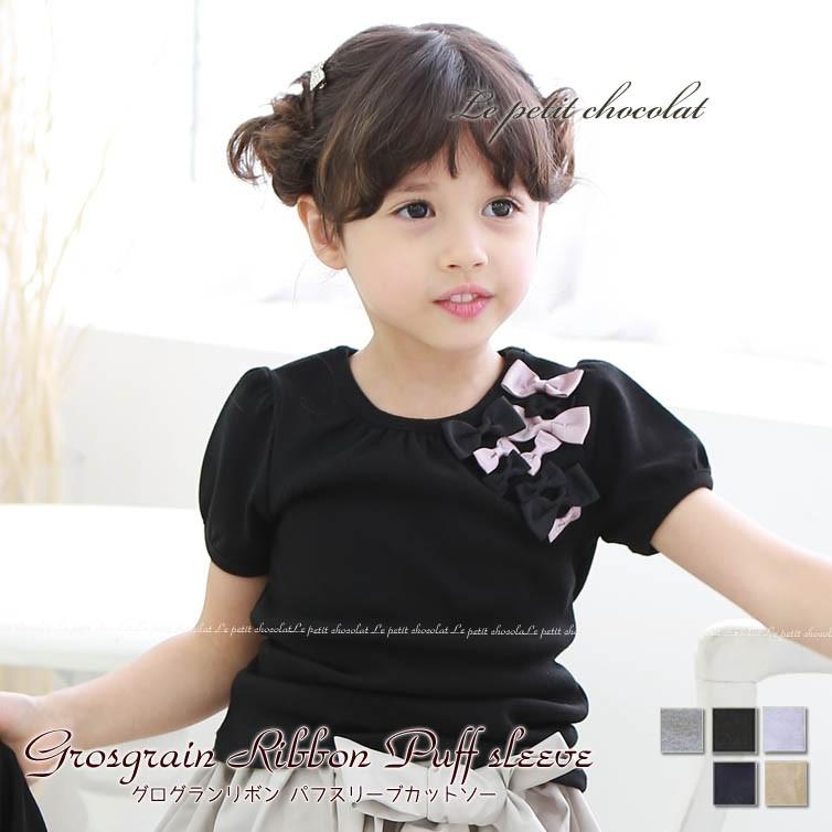 半袖 カットソー 女の子 韓国子供服 リボン キッズ Tシャツ メール便OK  
