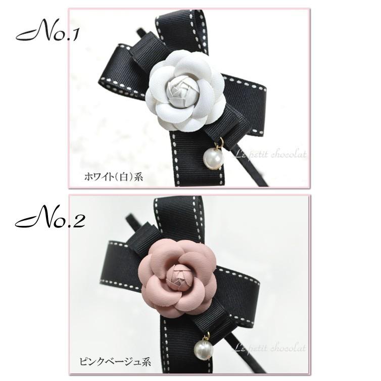 カチューシャ 子供 キッズ カメリア リボン 花 ヘアアクセサリー 入園