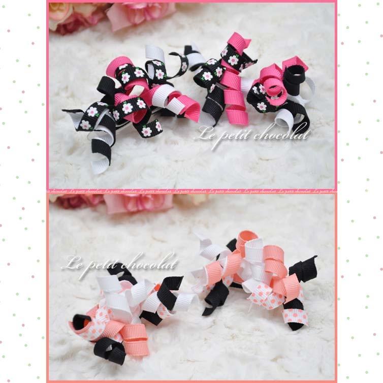 ꫛꫀꪝ【チョコカラートリプル】ベビーヘアクリップ　キッズヘアクリップ　ヘアピン ꫛꫀꪝ【チョコカラートリプル】ベビーヘアクリップ キッズヘア