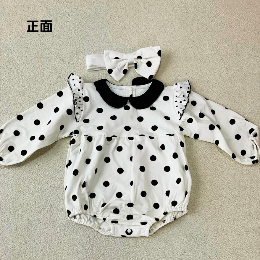 バーバリー　ロンパース　長袖　ベビー　星　総柄　モノグラム　白　黒　現行タグ バーバリー ロンパース 長袖 ベビー 星 総柄 モノグラム 白 黒