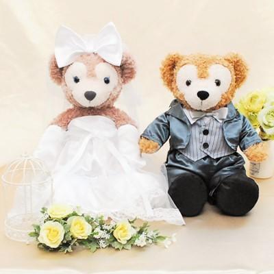 ダッフィー ウェディング 衣装 ペアセット ウエディング 結婚式 タキシード 代引き手数料無料 グレー ウェルカムドール