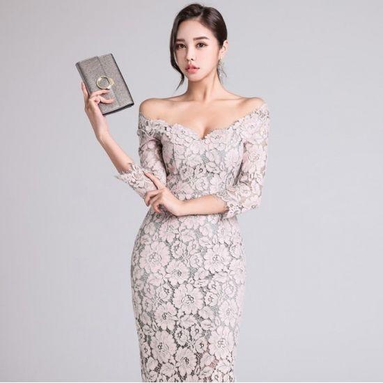 ワンピース タイト 総レース オフショルダー セクシー 花柄 膝丈 エレガント 袖あり 代 30代 ピンク グレー Sctdm0184 プチプラドレス 通販 Yahoo ショッピング