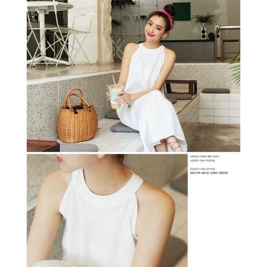 ロング ワンピース 白 ホワイト おしゃれ ナチュラル シンプル 大人 かわいい ノースリーブ リゾート 旅行 10代 代 30代 Smtdl015 プチプラドレス 通販 Yahoo ショッピング