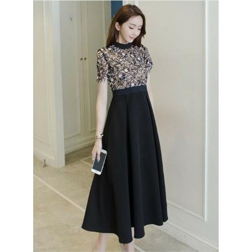 激安の エレガント 上品 花柄レース ミモレ丈ワンピース 代 30代 40代 最適な材料 Sylvaniatownshippolice Com