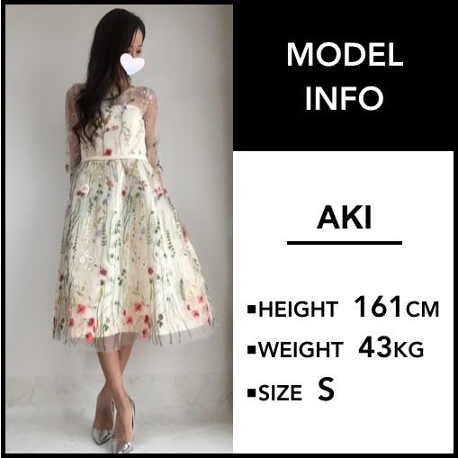 ワンピース ドレス 膝丈 膝下 ミモレ丈 花柄 ボタニカル 刺繍 袖あり シースルー エレガント パーティードレス 代 30代 40代 Stdm264 プチプラドレス 通販 Yahoo ショッピング