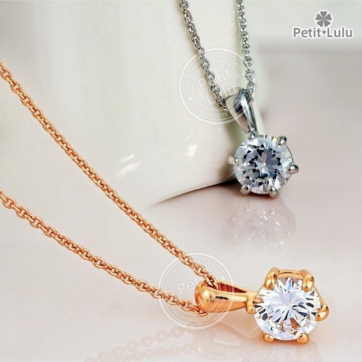 ネックレス レディース スワロフスキー 1粒 6本爪 k18 18金RGP ネックレス レディース スワロフスキー 1粒 6本爪 k18 18金RGP