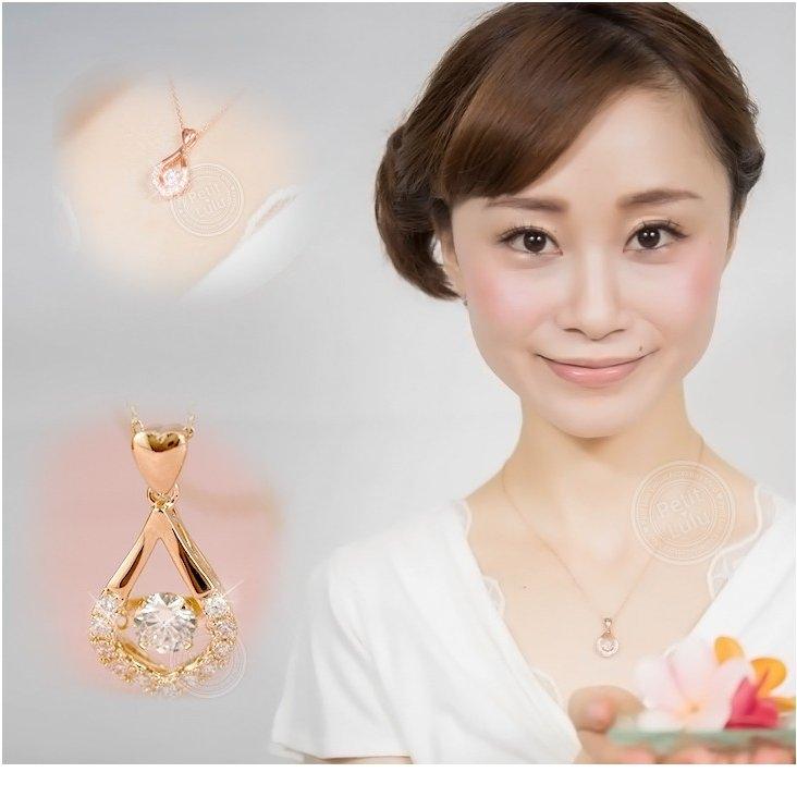 ネックレス レディース 最高級スワロフスキー 揺れる ハートドロップ