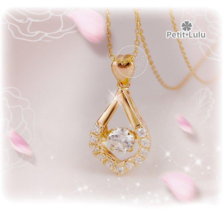 ネックレス レディース 最高級スワロフスキー 揺れる ハートドロップ