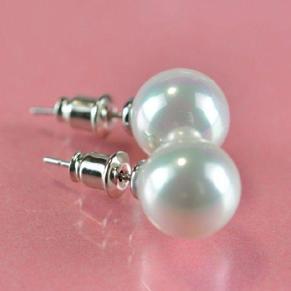 ピアス レディース 真珠 パール（10mm) 一粒 k18 18金 金属アレルギー対応 プチルル 誕生日 プレゼント ホワイトデー お返し ギフト