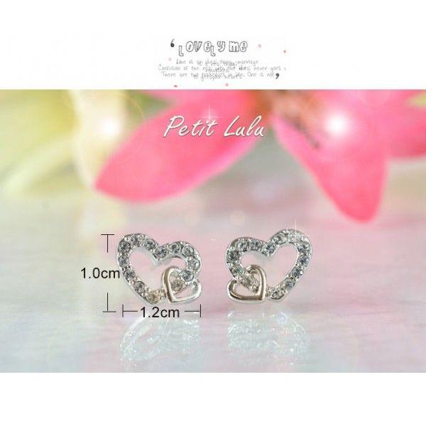 Petit Lulu（プチルル） ピアス レディース スワロフスキー ハート 