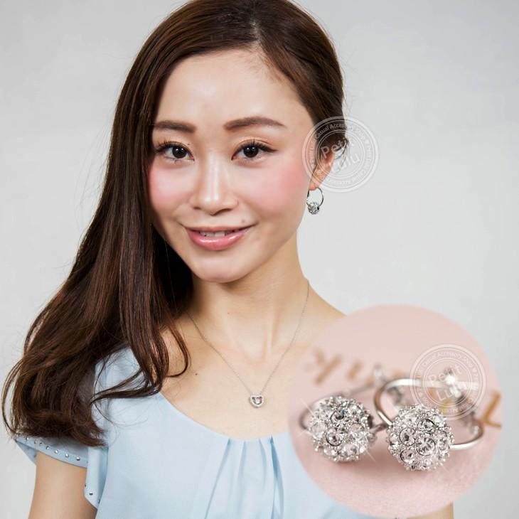 ピアス フープピアス 18金 K18 アレルギー対応  スワロフスキー 彩石 ミラーボール 揺れる レディース プレゼント クリスマス ギフト | Petit Lulu | 11