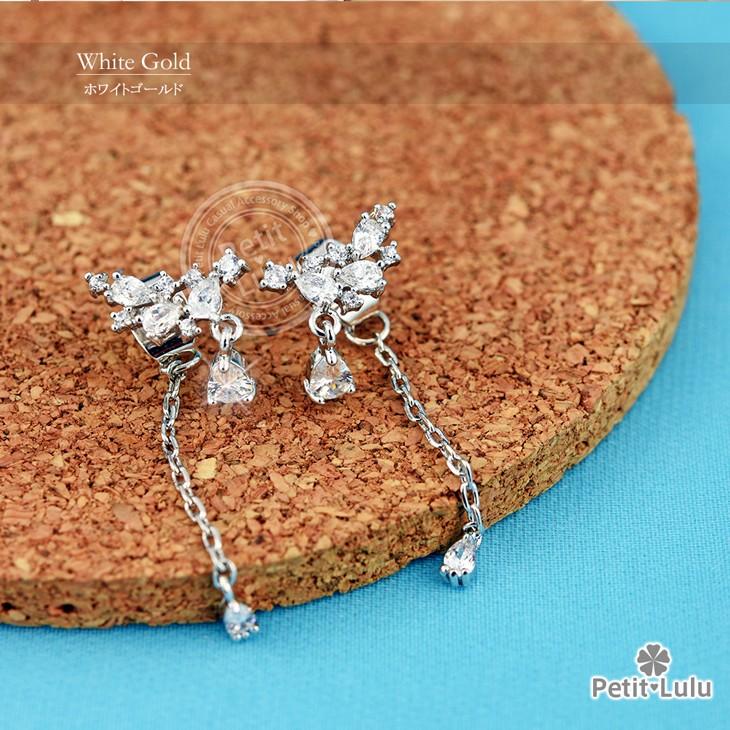 ピアス レディース 天使の羽 ドロップ チェーン雫 スタッドピアス 18金 金属アレルギー対応 誕生日 プレゼント 女性 ギフト | Petit Lulu | 13