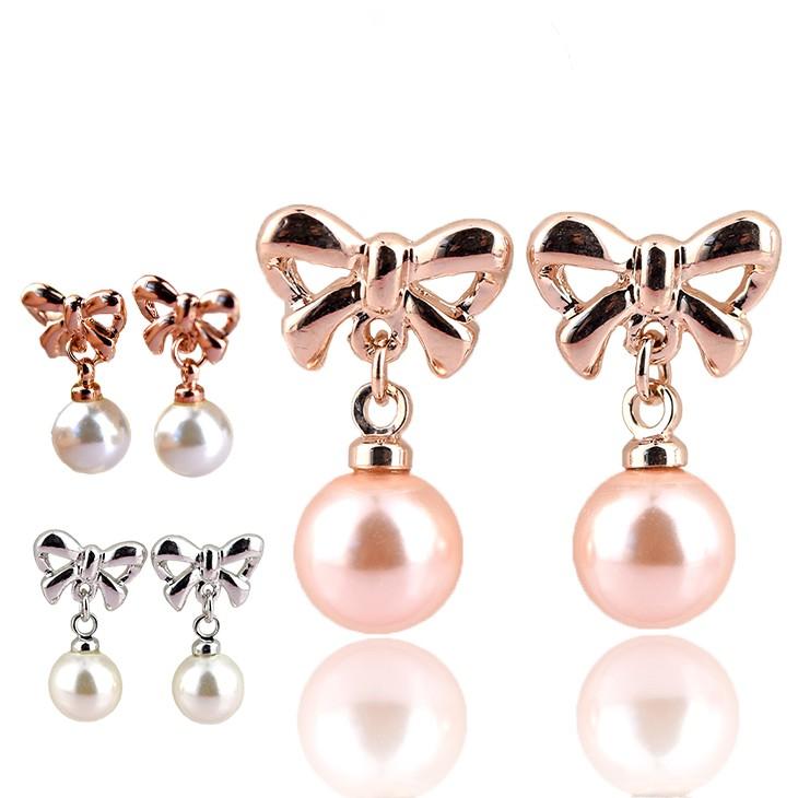 Petit Lulu（プチルル） ピアス レディース リボン パール 揺れる 