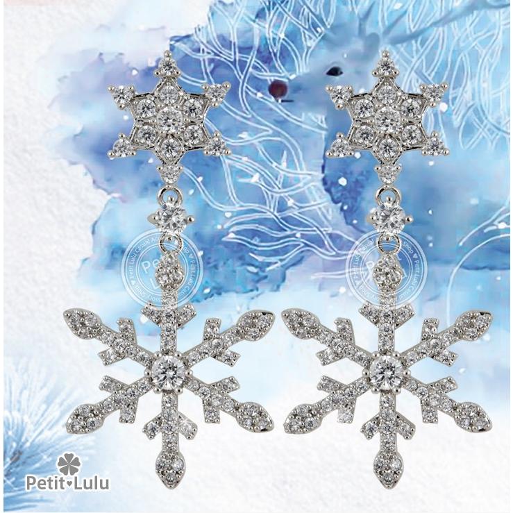 Petit Lulu（プチルル） ピアス レディース ダイヤモンドCZ 雪の結晶